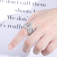 Electroplated Zircon Hip-hop Men's Ring