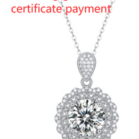 S925 Silver Necklace With Moissanite Pendant