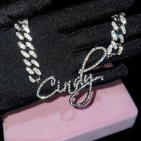 Stainless Steel Rhinestone DIY Name Pendant Necklace