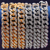 Luxury 12mm Iced Out Cuban Link Chain Bracelet