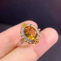 Citrine Inlaid Rings Pendants Earrings