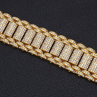 European And American Hip-hop Men's Exaggerated Diamond-studded Tank Bracelet