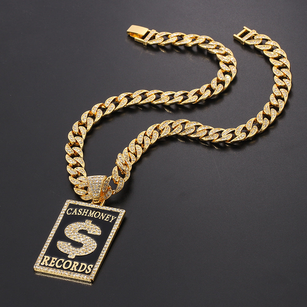 Men's Personality Hip-hop Style Army Cuban Chain Long Sweater Chain