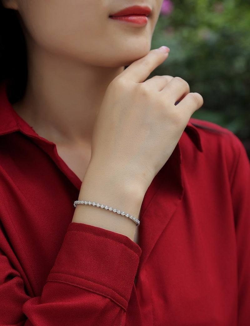 Starlight Luxury Fashion Mosan Diamond S925 Silver Bracelet