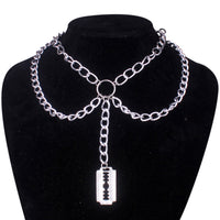 Kpop Accessories Sword Pendants Necklace Cool Multilayer Chains